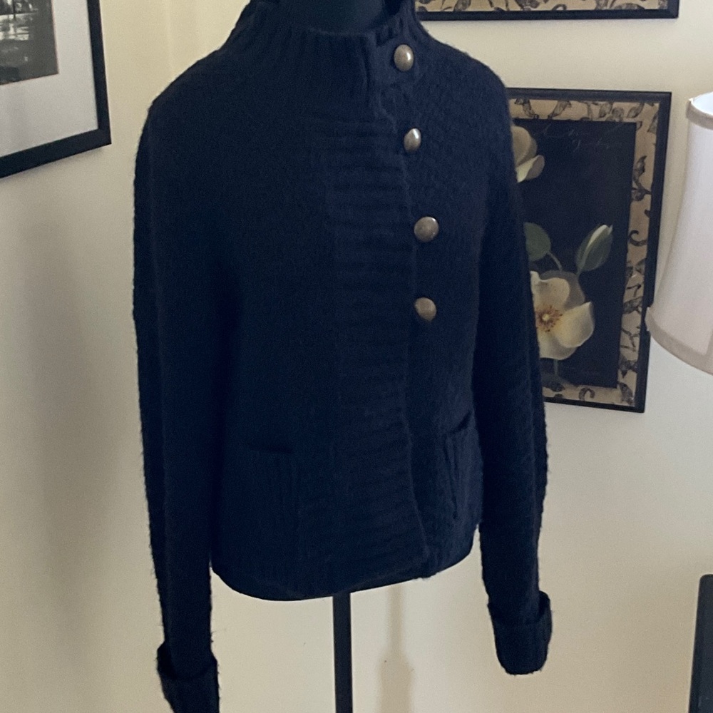 Black Vintage Button-Up Knit Sweater from Lucy & Laurel